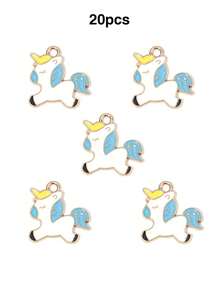 20pcs Multi-Color Cartoon Cat, Dog, Horse Oil Drip Pendant DIY Alloy Jewelry Accessories Necklace Bracelet Decorative Charms - 20pcs - View 25