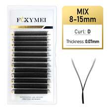 FOXYMEI 12 Rows New W-Shape Eyelashes C/D Curl W-Shape Lash Extensions YY Imported Material Handmade Natural False Eyelashes 8-15mm Pre-Made Dense Fan Shape 0.07mm Thickness Lightweight Soft Auto-Blooming Salon Style - View 17