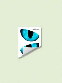 1pc Glow-In-The-Dark Blue-Eyed Cat Eye Toilet Decal (3D Visual Effect) – Spooky Glowing Blue Eyes, Removable Self-Adhesive Home Decor Sticker – Suitable For Bedrooms, Living Rooms, And Halloween Celebrations - one-size - View 7