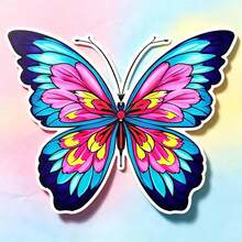 AD 1pc Black & White Colorful Butterfly Series 3D Stereo Effect Scratch Cover Car Sticker, Motorcycle Decoration Sticker - A - View 7
