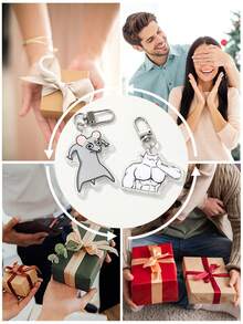 2D Cat & Mouse Acrylic Keychain, Funny Animal Shaped Bag Charm, Cute Car Key Pendant, Backpack Accessory, Earphone Case Accessory, Gift For Friends - Multicolor - View 8