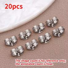 20入 4x7mm 6x7mm 金色不鏽鋼耳環耳釘 低過敏耳環後塞 DIY 珠寶手工配件 - 彩色 - 查看 13