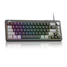 MAGEGEE TS68 Mechanical Feel Keyboard, Win Compatible, Cool RGB Lighting, 19-Key Anti-Ghosting, Ergonomic Design, Multi-Function Knob, 66-Key - View 1
