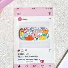 1 Set Floral Print Foldable Phone Ring Holder With Mirror, 2-In-1 Adhesive Makeup Mirror & 360° Rotatable Phone Stand, Ultra-Thin Back Sticker Finger Grip Kickstand, For Daily Makeup, Selfies And Hands-Free Viewing - Multicolor - View 10