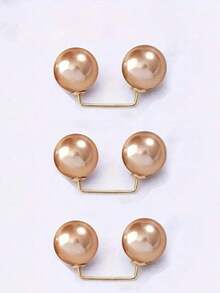 3pcs Faux Pearl Brooch Pins, Adjustable, Non-Slip, Can Be Used For Waist, Collar Adjustment, Fixing Scarves, Fashion Accessories, Suitable For Decorating Dresses, Shirts And Clothing - 3pcs - View 10