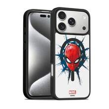 Miniso Marvel Spider-Man 格紋情侶小眾個性化 MagSafe 磁吸充電相容 iPhone 17 Pro Max/18 Pro/18 Pro Max/16 Pro/15 Plus/17 Air/14/13/12/16 Pro Max/15 Pro 防震保護殼，相容 Apple - 黑色 - 查看 4