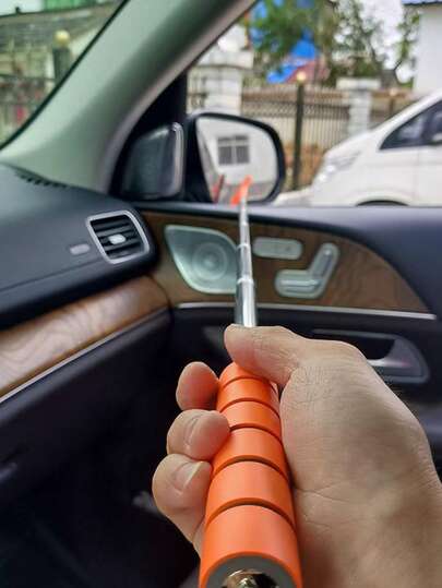 1 Peça Escova Telescópica Manual para Carro/Rodo Portátil para Espelho Retrovisor/Limpador de Vidro de Janela de Carro/Raspador de Gelo de Chuva e Neve/Raspador Dupla Face (Lâmina Macia Não Risca o Vidro)/Comprimento Ajustável, Adequado para Para-brisa, Janelas Laterais e Teto Solar/Ferramenta Prática de Limpeza de Carro