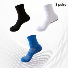 1/3/6 Pairs Non-Slip Football Socks With Grip Dots, Shock-Absorbing, Wear-Resistant, Thickened, Breathable Sports Football Socks - Multicolor - View 20