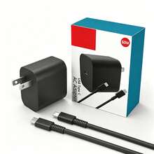 60W PD 3.0 Fast Charger For Nintendo Switch 2, Compact & Portable USB-C Charging Block, Power Adapter With 5ft Cable Compatible With IPhone And Compatible With Samsung - US A Type Plug(110-127V) - View 1