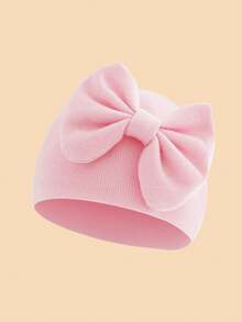 1PC Baby Cute Big Bow Soft Newborn Hospital Hat, Solid Color Breathable Comfortable Warm Baby Beanie, Suitable For Autumn/Winter Daily Rest And Sleep - Multicolor - View 18