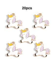 20pcs Multi-Color Cartoon Cat, Dog, Horse Oil Drip Pendant DIY Alloy Jewelry Accessories Necklace Bracelet Decorative Charms - 20pcs - View 21