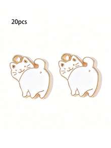 20pcs Multi-Color Cartoon Cat, Dog, Horse Oil Drip Pendant DIY Alloy Jewelry Accessories Necklace Bracelet Decorative Charms - 20pcs - View 18