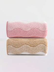 2pcs Modern Minimalist Fashion Coral Fleece Bath Towels, Ultra Soft, Quick Dry, No Shedding, Sauna Towel, High Absorbency - Multicolor - View 13