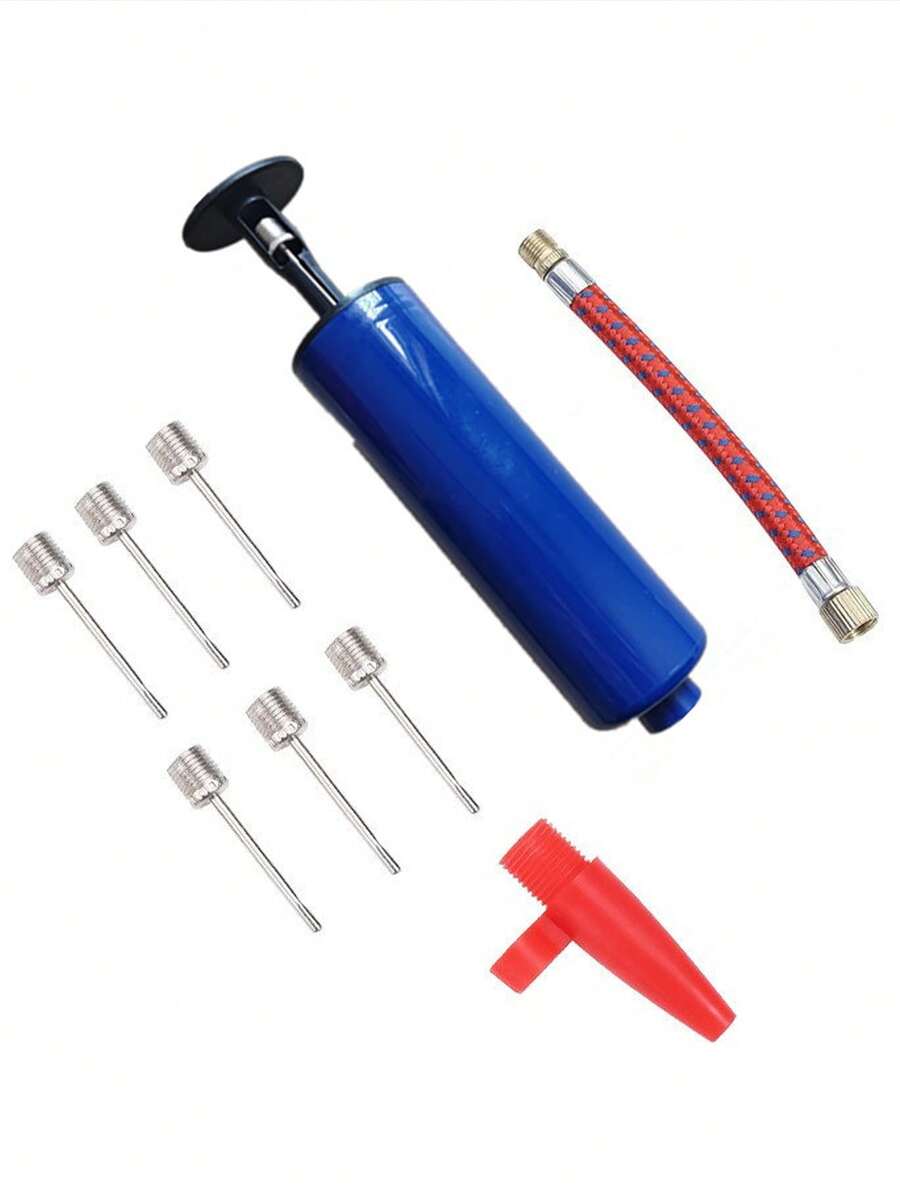 9/10/12pcs Summer Pool Essentials Portable Hand Air Pump Kit, All-Season Multi-Purpose Outdoor Accessories For Basketball, Soccer, Sports Balls, Pool Floats, Swim Rings & Balloons - Multicolor - View 1
