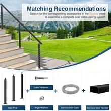 2Pack Railing Stair Posts, 42" Adjustable Top 33 Degree Drilled Fit 25-35 Degrees, Black With Stainless Steel Grommets - 2 Posts + Stair - View 4