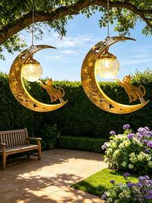 1pc Cat/Dog Hollow Crackle Glass Solar Landscape Light, Waterproof Vintage Outdoor Decorative Light, Suitable For Yard, Garden, Balcony Decoration - Multicolor - View 3