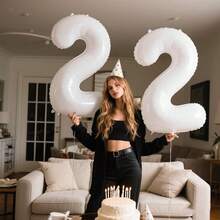 32 Inch White Oversized Number Balloons Set For Birthday Party, New Year, Holiday, Anniversary Decoration 0123456789 - White - View 4