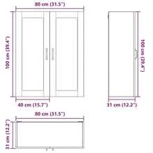 Nero Legno ingegnerizzato Mobile da Parete 80x31x100cm Mobile da Cucina Armadio Montaggio a Parete Scaffale Ordine Ufficio Interno Dispensa Sala da Pranzo Casa Organizzazione Lavanderia Soggiorno Corridoio - nero - Visualizzare 11