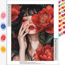 1PC DIY 5D Diamond Painting Kit Beautiful Woman Pattern - Round Full Diamond Art Mosaic Craft, Home Wall Decor, Unframed - No Frame - View 2