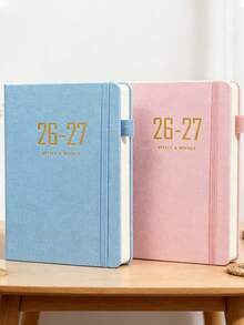 2026-2027 Academic Year Daily & Weekly Planner, Monthly Tab Diary, Schedule Book, Minimalist Notebook, Fabric Cover Notebook, Suitable For School And Office Use School Supplies - One Size - View 6
