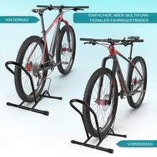 Stabiler Fahrradständer aus Metall, tragbar mit rutschfesten Pads Bike-Gepäckträger für 8–11 cm Reifen, passend für Vorder- & Hinterrad Schwarzer Fahrradständer,44,5*37cm,tragbarer Ständer für Mountainbikes - Schwarz - Übersicht 4