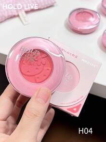 HOLD LIVE Puffy Mist Blush & Highlighter Palette, Dual-Layer Cream Blush, Atmospheric Strawberry Red - H04 - View 2
