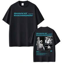 Camisetas de Edición Limitada Nomad Shavkat Rakhmonov, Ropa Masculina, Camiseta Clásica con Estética de Violencia, Camisetas de Verano, Camiseta 100% Algodón - Negro - Ver 2
