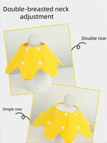 1pc Yellow Crown Polka Dot Pet Recovery Elizabeth Collar, Adjustable Non-Irritating Felt Cat Neck Collar, Anti-Scratch Anti-Bite, Suitable For Pet Grooming And Birthday Party Decoration - Multicolor - View 5