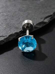 1/4 buah Anting Tusuk Stainless Steel Bergaya Hip-Hop Punk Modis dan Personalisasi Warna-warni dengan Batu Permata, Perhiasan Tindik Tulang Rawan Minimalis Serbaguna Gaya Y2K, Unisex, Cocok untuk Aksesori Pemakaian Sehari-hari - Perak - View 6