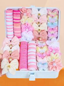 283/6pcs Colorful Cute Hair Accessories Set, With High Elastic Hair Ties, Flower And Bow Hair Clips - Suitable For Girls And Women, Essential For Daily School And Party - Multicolor - View 16