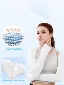 4件裝涼感防曬袖套，附手指孔，輕量透氣，適用高爾夫與戶外運動，男女通用 - 彩色 - 查看 5