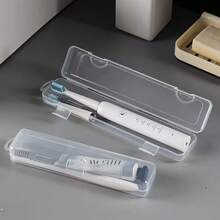 1pc Transparent Portable Toothbrush & Toothpaste Storage Box, Leak-Proof Travel Toothbrush Holder, Compact Multifunctional, Suitable For Bathroom, Camping, Business Travel, Makeup Brushes, Toothbrushes And Other Essentials - Clear - View 9