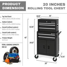20 Inch Rolling Tool Cabinet Organizer Heavy Duty 5 Drawer Metal Tool Chest With Wheels And Locking Storage For Garage And Workshop Black - 20IN Combo - View 7