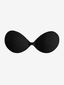 1pc Breathable Round Silicone Self-Adhesive Bra (Apricot) Upgraded Bio-Adhesive Skin-Friendly Medium Adhesion Washable - A-Black - View 5