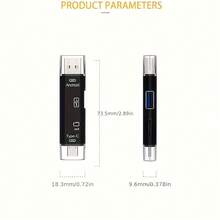 5合1 USB Type-C 外接讀卡機/讀卡器,TF/SD 記憶卡讀卡機,USB 隨身碟,Micro USB 多裝置轉接頭,相容智慧型手機與平板電腦,支援筆記型電腦,輕巧便攜設計,通用連接,精緻表面處理 - 查看 3