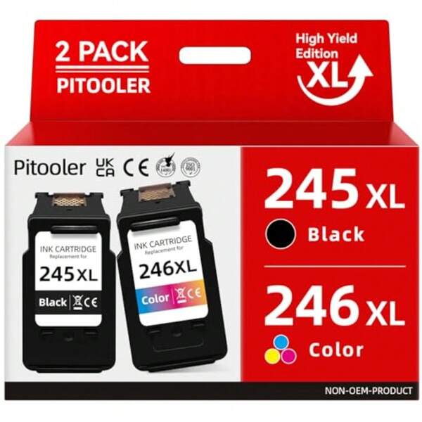 For  Ink 245 246, Printer Ink For  PG-245XL 246XL Black Color, For  TS3420 Ink Cartridges, Fit For Pixma TS3400 MX492 TR4520 TS3120 TR4500 MG2920 MG2520 MG2525 Printer