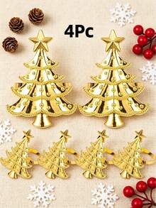 Christmas Napkin Rings, Christmas Table Decor, 2-50pcs Elegant Christmas Tree Napkin Rings, Green Christmas Tree Napkin Rings, Suitable For Birthday, Farmhouse, Wedding, Thanksgiving, Perfect For Buffet Table Decoration - Multicolor - View 28