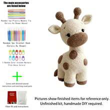 1pc Highland Cow/Giraffe/Heart Puppy Crochet Kit (Unfinished, Requires Simple Hand Crochet)! DIY Crochet Kit For Beginners, Includes Step-By-Step Guide And English Instructions. Desktop Decor Gift, Suitable For Halloween, Christmas, Graduation, Birthday - DIY Crochet Kit - View 3