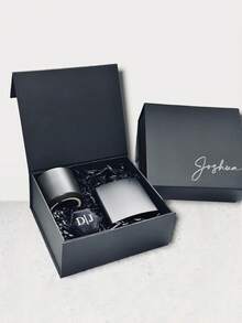 1pc Ribbon Gift Box, Foldable, Magnetic Closure, Wedding Gift Box, Bridesmaid Personalized Name Gift Box, Ribbon Gift Box With Lid, Can Be Paired With Bridesmaid Gift Box, Also Suitable For Birthday, Valentine's Day, Bridal Gift, Perfect Choice For Wedding, Birthday Or Any Occasion - Multicolor - View 5