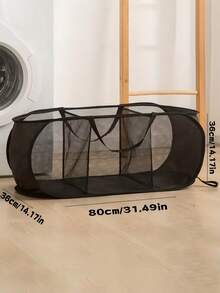 Classic Horizontal 2-Compartment, 3-Compartment Ironing Dirty Clothes Basket Laundry Basket, Multi-Functional Clothing Storage Basket, Multi-Scenario Ironing Laundry Basket, Clothing Storage Basket, Miscellaneous Storage Basket, Suitable For Home, Living Room, Dormitory, Laundry Room. 5 Colors And 3 Models (1-Compartment, 2-Compartment, 3-Compartment) Available - Multicolor - View 7
