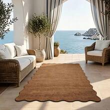 Alfombra de exterior tejida con textura moderna, estilo villa costera, tecnología anti-enrollamiento, reversible y lavable a máquina, adecuada para patio trasero, porche, villa costera, con decoración de ganso para porche - A - Ver 12