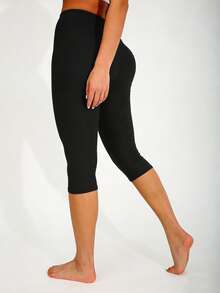 春夏歐美女款時尚黑色鏤空做舊網格緊身褲，百搭休閒運動走路健身訓練彈性七分長褲，提臀塑形，戶外度假 - 彩色 - 查看 21