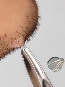 1PC Professional High-Precision Tweezers, Stainless Steel Hair Removal Tool, Suitable For Men's Stubble, Beard, Eyebrows And Facial Care, With Storage Box - Multicolor - View 3