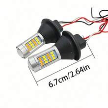 7440 1156 BA15S P21W Dual Color LED Brake & Turn Signal Light Bulbs, Complete Retrofit Kit With 50W Load Resistors, Error-Free Operation, OE Plug & Play Extension Harness Adapter - White/Amber - View 9
