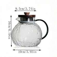 1.7L / 57.5oz Hammered Glass Pitcher With Lid And Handle, Suitable For Iced Tea, Juice, Coffee And Cold Drinks, Refrigerator Juice Beverage Container, Large Handle Design Durable Glass Pitcher, Refrigerator Beverage Storage Pitcher Large Capacity Beverage Container, Suitable For Home, Office, Hotel. Christmas, New Year, Holiday Party Supplies. - Multicolor - View 5