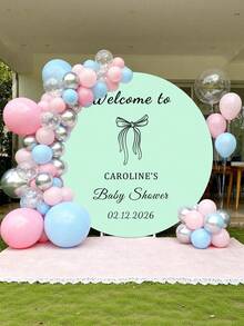 Fondo redondo personalizable (soporte no incluido), patrones/logotipos/texto imprimibles, duradero, adecuado para bodas, fiestas de cumpleaños, bautizos, accesorios de fotomatón y decoraciones de fiesta, diseño redondo moderno, textura suave, fondo redondo - Multicolor - Ver 2