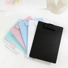 1pc Solid Color A4 Plastic Clipboard, Office Storage For Contracts, Reports, Printed Documents; Student Desk Fixed For Exam Papers, Assignments, Sketches, Thickened Hard Board Resistant To Bending, Secure Clip Won't Slip, Lightweight And Portable, Suitable For Home, Office And Study, Organize Various Paper Documents - One Size Fits All - View 1