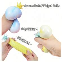 1pc Squishy Pineapple Stress Ball, Creative Fruit Squeeze Ball, Small & Large Size Pineapple Squish Toy, Prank Stress Relief, Adult Sensory Toy - Multicolor - View 3