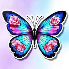 AD 1pc Black & White Colorful Butterfly Series 3D Stereo Effect Scratch Cover Car Sticker, Motorcycle Decoration Sticker - A - View 8
