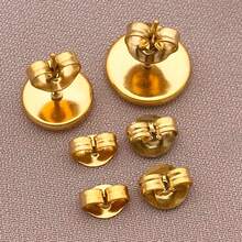 20入 4x7mm 6x7mm 金色不鏽鋼耳環耳釘 低過敏耳環後塞 DIY 珠寶手工配件 - 彩色 - 查看 5